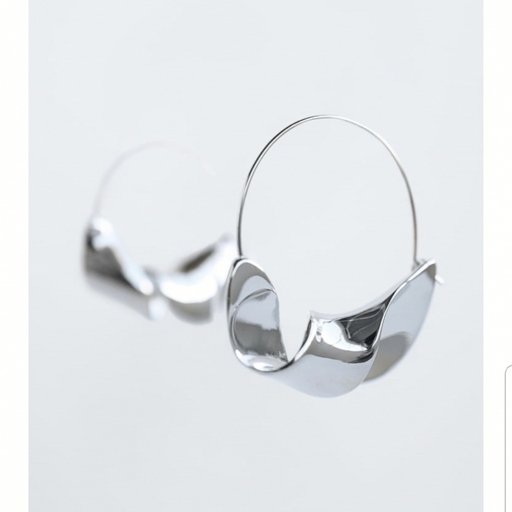 Zara silver hoops earrings